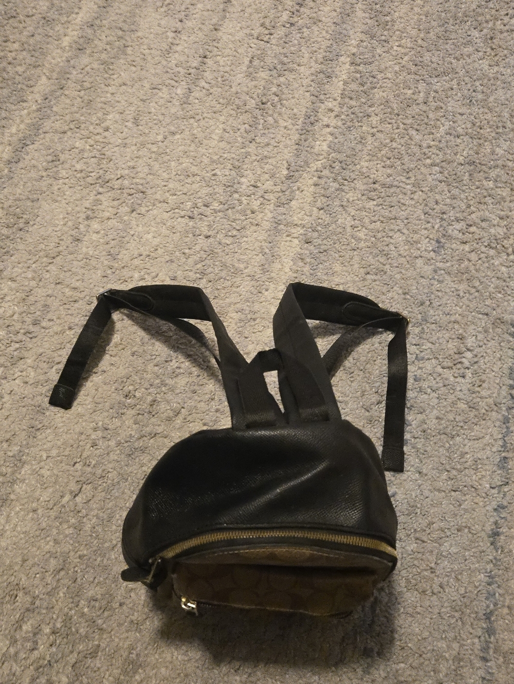 Coach Mini Charlie Backpack Signature Canvas Brown Black Small Travel Bag - Picture 5 of 16